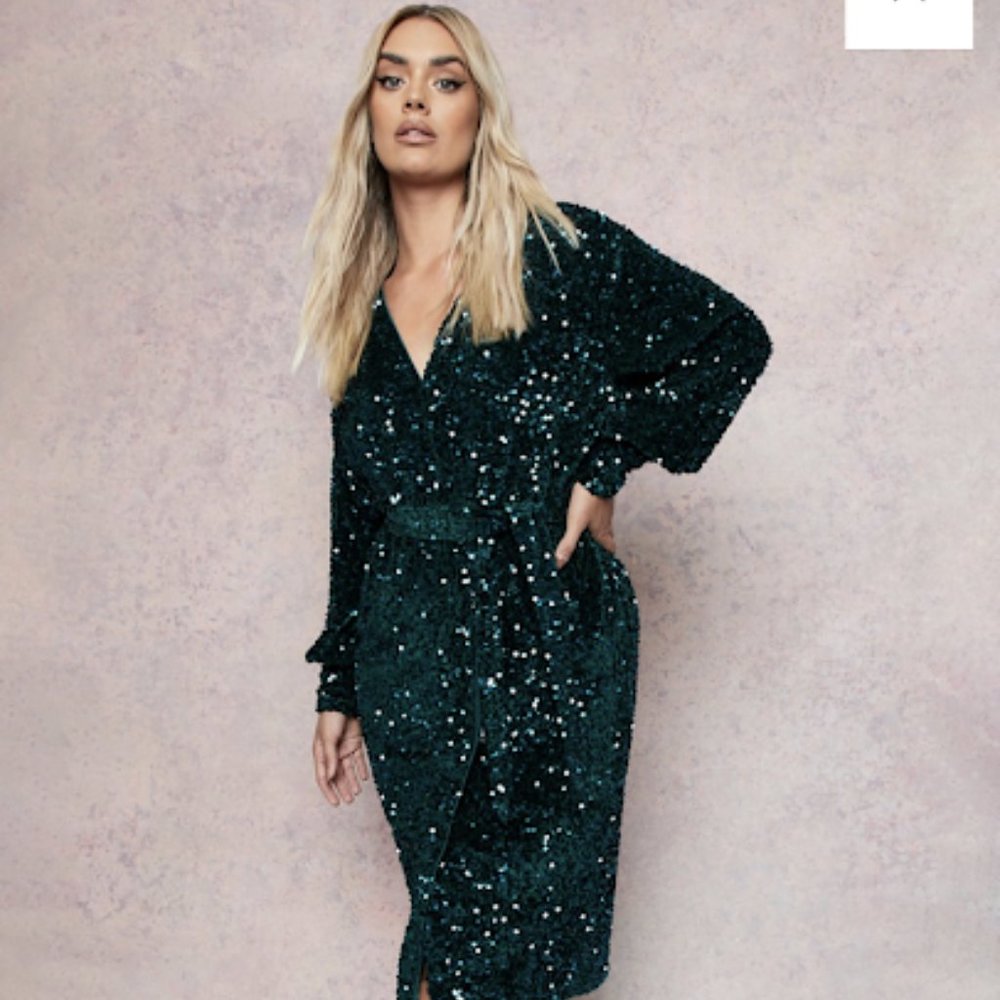 Boohoo curve sequin dress